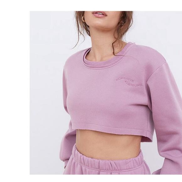 NWT For love and lemons Josie crop sweatshirt cropped purple size extra small - Picture 1 of 10